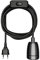 ledscom.de Textilkabel LEHA II, Stecker, Schalter, schwarz, 3 m, Porzellan-Fassung, 1x E27 max. 300W