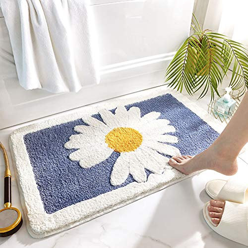 SDINAZ Badematte Teppiche rutschfest Waschbar Badteppiche Badvorleger Pads Badematten Duschmatten Halbkreis Badewannenmatten 75 * 45 cm