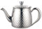 Café Olé Sandringham Théière avec effet martelé en acier inoxydable 18/10 – fini miroir, argent, 35oz, 1.0L
