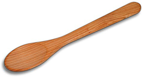 5X HOFMEISTER® Servier-Löffel aus Kirsch-Holz, oval, 32 cm, aus Europa, hitzebeständig, Keine Kratzer im Topf, Rührlöffel, kein Plastik im Essen, robuster Gemüselöffel