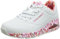Skechers Uno Loving Love, Zapatillas Mujer, White Durabuck Red Pink Mesh Trim, 40 EU