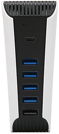 PUSOKEI 5 Port USB Hub for PS5, USB High-Speed Expansion Hub Charger USB Extender Compatible with PS5 Game Console,Playstation 5 Hub Spliter with USB C Port