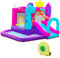 Outsunny Castillo Hinchable con Tobogán Cama de Salto Piscina y Canasta 300x270x200 cm para Niños +3 Años Incluye Inflador y Bolsa de Transporte para Interior Exterior Multicolor