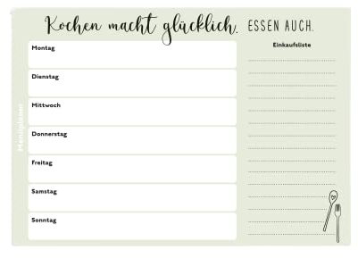 Visual Statements - nützliche Notizblöcke A4 & A5 - Wochenplaner, Habit Tracker, Menüplaner, Weekly Planner (A5 Menüplaner)