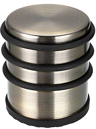 IGNPION 1 x Edelstahl-Boden-Türstopper, Metall-Türstopper, mit schalldämpfender Stoßstange, kein Bohren erforderlich, ideal für alle Arten von Oberflächen (Bronze, 7 x 7,5 cm)