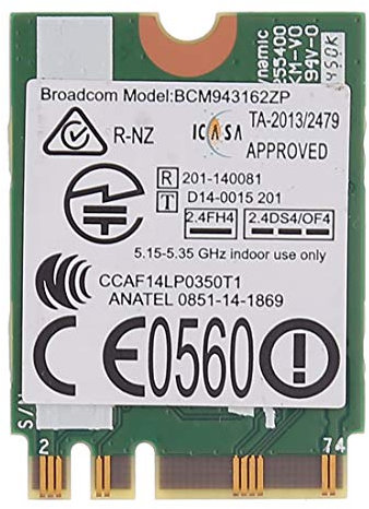 High-Tech Place BCM943162ZP - Scheda di rete wireless per Lenovo E450 E550 E455 E555 M50-70 M50-80 G70-70 G70-80 Z70-80 G50-30 G50-45 G50-70
