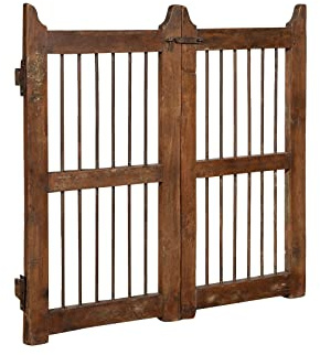 Biscottini Grande 98x4x98 cm jardín Maciza y Hierro | Puerta de Madera para Exterior