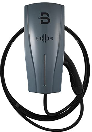 BENY 7,4 kW Wallbox mit RFID, 32 A einphasige EV-Ladestation mit 6,1 m Typ 2 Ladekabel für Elektrofahrzeuge Standard IEC 62196-2 (Grau Blau)