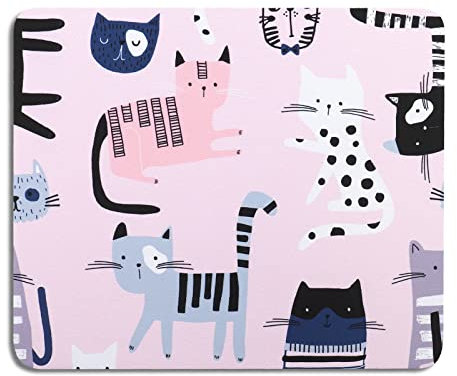 AOKSUNOVA Mauspad Katze Mousepad mit Motiv Lustig Office Mauspad Muster 240 x 200 mm