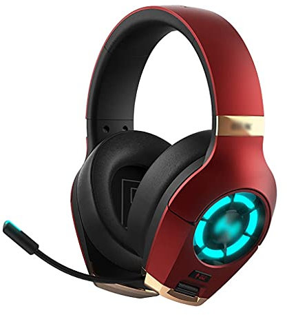 QESTO TVE Sporte Gaming headphones Gaming Headset ENC Noise Cancelling Mic RGB Light For PC PS4 Laptop One Earphones(Grey)(Red)