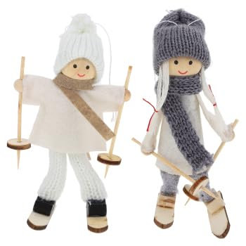Toyvian 2 Stück Ski Minifiguren Mini Puppen Action Figuren Hängende Skifahrer Puppe Skifahrer-Figuren als winterlicher Dekoartikel Halloween-Taschenfüller Raumschmuck oder Geschenk