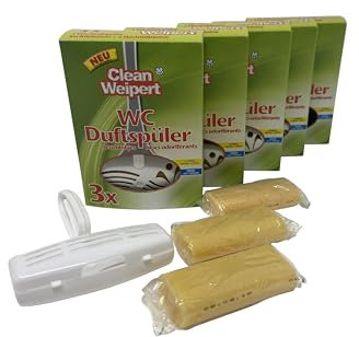 Dr. Weipert WC Steine Duftspüler Duftsteine mit Einhänger 15 Stück mit 5 Einhängern Zitronenduft oder Meeresduft (Zitrone)