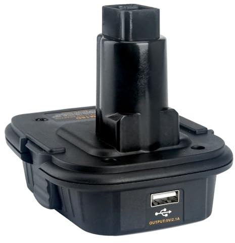 Akku-Adapter, DM18D-Ersatzakku mit USB, kompatibel mit De Walt 18 V-Werkzeugen, Konvertierung für Milwaukee Lithium-Ionen-M18-Lithium-Akku-Werkzeuge, Lithium-Akku 20 V auf Nickel 18 V