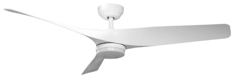 Abrila - Ventilador DC NIGER | Color Blanco con tres Aspas | 6 Velocidades Ajustables | 3 Temperaturas de Luz con Regulador | con Temporizador y Mando a Distancia Incluido