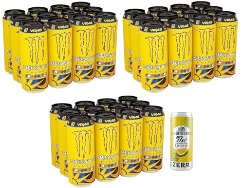 36er-Pack Monster The Doctor Energy Drink,Erfrischender alkoholfreier Energiegetränk mit Zitrusgeschmack,355ml Einwegdose + 1er-Pack Kostenlos San Benedetto Eistee mit Zitrone Ohne Zucker 330ml Dose