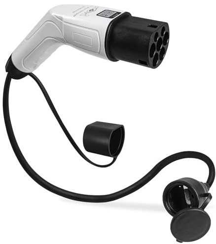 AOHEWEI Adattatore per caricabatterie da tipo 2 a Schuko per auto elettrica, presa laterale di ricarica veicoli elettrici IEC 62196 tipo 2 a stazioni di ricarica per veicoli con presa Schuko 16A 3,5KW