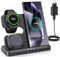seacosmo - Cargador Inalámbrico 3 en 1 para Samsung S24/S23/S22/S21 Plus/Ultra, Compatible con Relojes Samsung y Galaxy Buds (Negro)