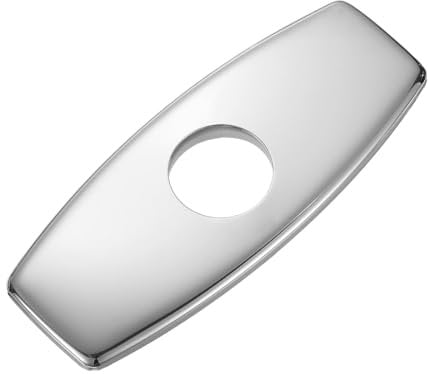 uxcell 6 Inch Hole Cover Deck Plate Escutcheon, Stainless Steel Sink Cover Plate for Bathroom or Kitchen Sink Faucet, Round Silver
