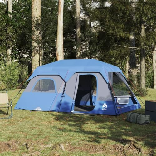 Homgoday Campingzelt, Zelt für 9 Personen, blau, Verdunkelungsstoff, wasserdicht, Campingzelt, Strand-Zelt, Trekkingzelt