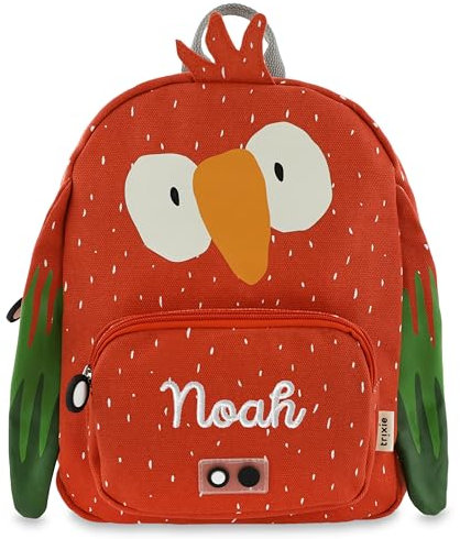 upstitch studio Trixie Kinderrucksack mit Namen personalisiert bestickt (Papagei, Rucksack KLEIN/SMALL)