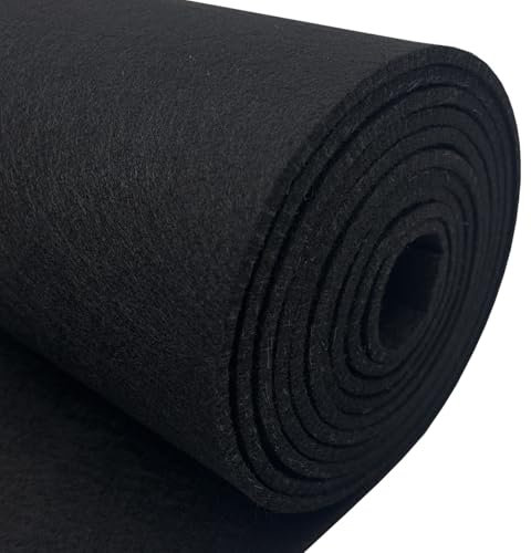 aufodara Filzrolle Filzstoff 30cm x 250cm x 3mm Polyester Filz für DIY Aufbewahrungstasche Filzunterlage Patchwork Nähen Basteln Handwerken Dekoration (schwarz)