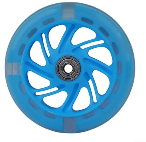 Premium LED blinkend für Scooter-Räder, 120 mm Durchmesser, ABED 7 Kugellager, blau, für Pink, Grün, Schwarz (Blau)