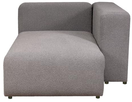 [en.casa] Sofa-Modul Suldal Longchair mit Armlehne rechts Recamiere Sofa-Element Modulares Sofa gepolstert 153 x 109 x 68 cm Webstoff Couch-Element Grau