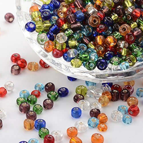 Handicraft Emporium Glass Seed Beads | Lined | 4mm | Mixed | 50g