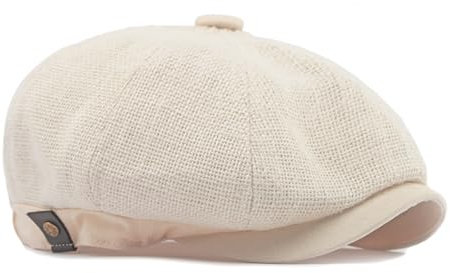Dalababa Baskenmütze Herren, 8 Panel Schiebermütze Einstellbar Newsboy Gatsby-Hut Schirmmütze, Retro Atmungsaktive Barett Cap Unisex für Sommer, 55-59 cm