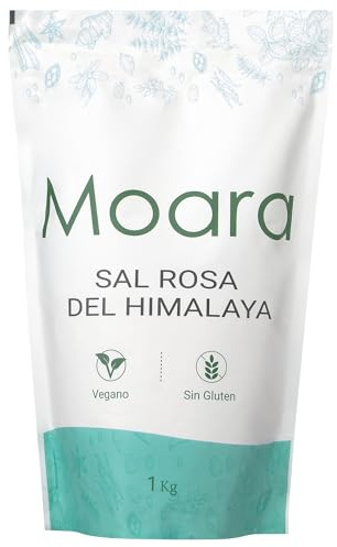 Sal Rosa del Himalaya Fina, Sin Refinar, 100% Natural, No OMG, Vegana, Genial para Cocinar, Origen Pakistán, 1kg