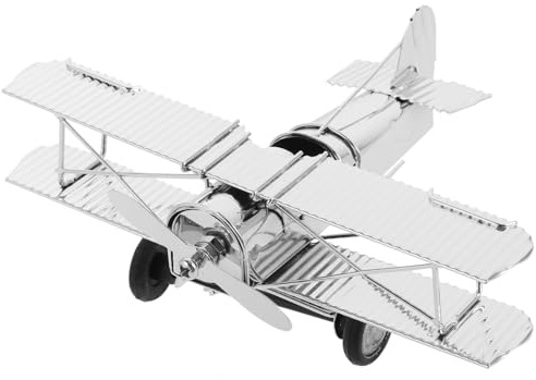 Garneck Vintage-metallmodell Doppeldecker-Flugzeug Dekoration Raumdekoration Robustes Eisenhandwerk Flugzeugspielzeug Für Jungen Und Mädchen
