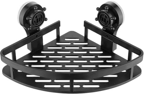 Qutalmi Étagère d'angle Triangulaire pour Salle de Bain, étagère de Douche à Ventouse | Support de Salle de Bain Mural,Support de Salle de Bain Mural drainant, Coin Organisateur de Douche Stable pour