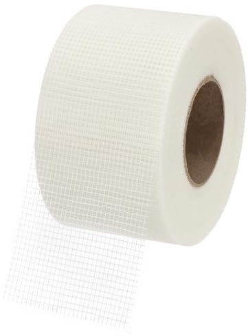 PATIKIL Glasfaser-Gewebeband, 10 cm x 100 m Fiberglas-Reparatur-Patch Selbstklebendes Trockenbau-Gelenkband 8 Maschen Wandloch Riss und Naht Patch, Weiß