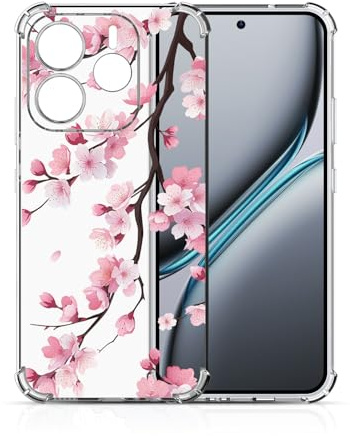Xkladz Transparente Hülle für Xiaomi Redmi Note 14 4G (EU Version), Handyhülle Klare Stoßfeste Weiches TPU Silikon Case Soft Schutzhülle mit Motiv für Mädchen Jungen Cover, Sakura