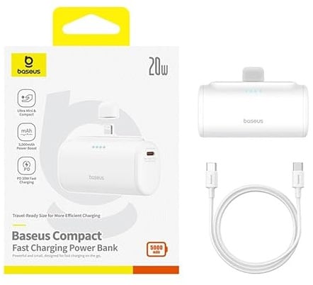 Baseus Powerbank OS Compact IP 5000 mAh 20 W (weiß)