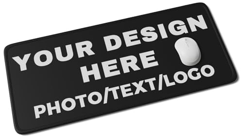 Custom Large Gaming Mouse Pad with Photo Text and Logo Custom Desk Mat for Office, Games and Gifts, Non Slip Rubber Base Easy Clean Birthday