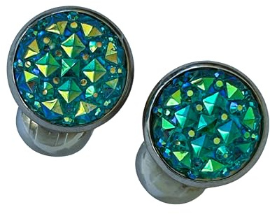 Edelstahl Ohrclips Glitzer - 12 mm - Statement Ohrringe für Damen - Farbwahl