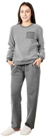 OCCIENTEC Set Pigiama Donna Invernale Pigiama Lungo in Pile Morbido