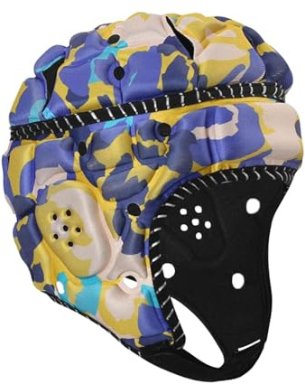 Baoblaze Rugby Helmet, Head Protector for Children, for Football Training, Pitcher, Baseball, Gift, Blue Yellow