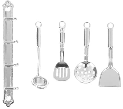 HINAYOSAN Ensemble d'outils de cuisine miniatures en alliage avec pelle et cuillère pour maisons de poupées, accessoire de cuisine de collection