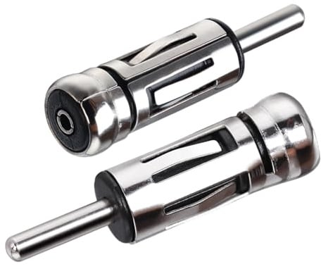 2 Stück Antennenadapter Autoradio, Antennenadapter DIN Stecker auf ISO Buchse, Universal Antenne Auto Radio Adapter, Antennenstecker Stecker Buchse, Silber