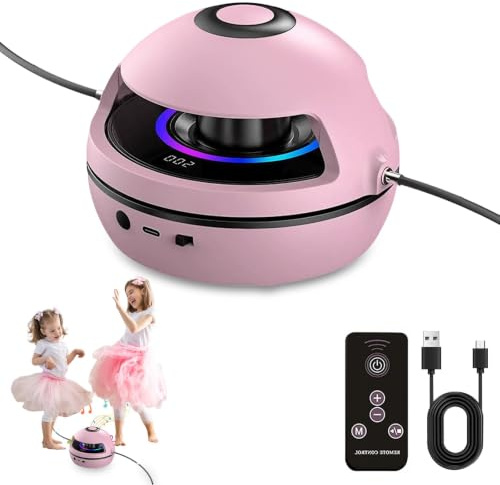 Music Jump Rope Machine, Skipping Rope, Wireless Skipping Rope with Counter, Skipping Ropes Kids with Remote Control & 10 Speed Level, Kids Gym Equipment with Lcd Display for Kid, Adults, Gym Workout