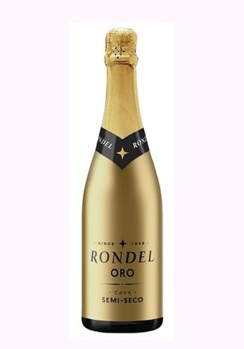 Cava Semi-Seco, Spanischer Schaumwein, Goldene Flasche, 75cl, 2er Pack
