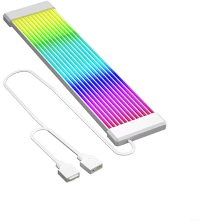Micpointik ARGB Verlängerungskabel 5V 3-Pin Flexibles Silikon Lichtstreifen Kabel Kompatibel mit RGB Fusion für MYSTIC Light für Motherboard CPU PC Gehäuse Beleuchtung Schwarz(White)