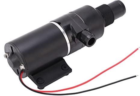 FTVOGUE Abwasserpumpe DC 12 V Zerkleinererpumpe 45 LPM 12 GPM Doppelblatt 3 Meter Kopf mit Wärmeschutz für Wohnmobil-Yacht-Toiletten-Aquarium-Abwassertransfer (DC12V)