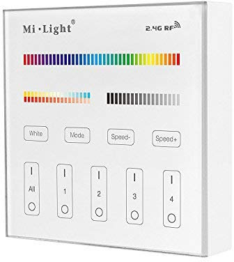 LIGHTEU®, batteriebetriebener B4 4-Zonen-RGB + CCT-Smart-Panel-RF-Controller Für Milight RGBCCT-LED-Streifen-Controller und RGBCCT-Birne, Downlight, Gartenlicht, Futb4