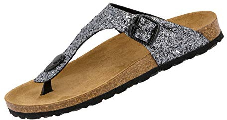 Lico BIOLINE GLISTO Damen Pantoletten, Anthrazit, 40 EU