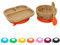 Tiny Dining Ensemble de dîner pour bébé - Segmenté - Orange - 3 pièces - Assiette de sevrage, bol et cuillère en bambou antidérapant divisé pour bébé, bol et cuillère