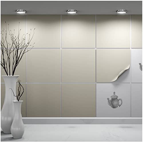 FoLIESEN - Adesivi per piastrelle 20x20 cm | Adesivi murali autoadesivi per bagno e cucina I Resistenti ai graffi e rimovibili | 10 Decalcomania per piastrelle, .:Grigio sabbia opaco