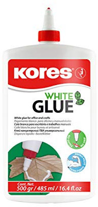 Kores - Kraftvoller Weißer Flüssiger Bastelkleber mit starkem Halt für Kinder und Erwachsene, sicher und ungiftig, für Kunst und Basteln, Schul- und Bürozubehör, Packung von 1 x 500ml